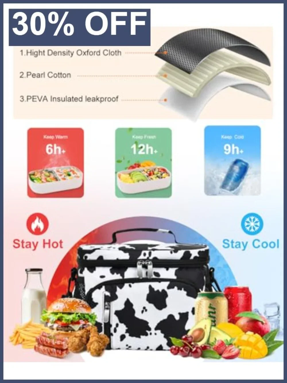 Insulated Lunch Bag Leakproof Cooler Tote for Work Travel